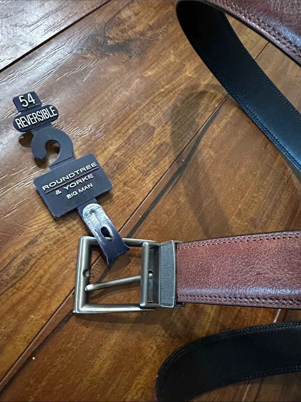 Roundtree & Yorke Big & Tall Reversible Leather Belt Brown Black Size 54